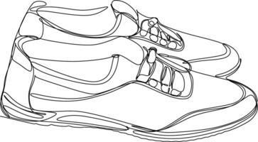 one line art. one continuous line art, shoes for style vector