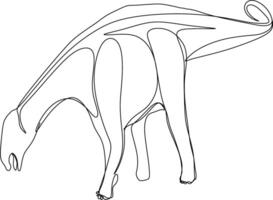 one line art. one continuous line art of a Nigersaurus vector