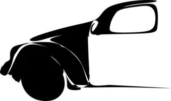 The illustrations and clipart. A black-and-white silhouette of a broken car vector