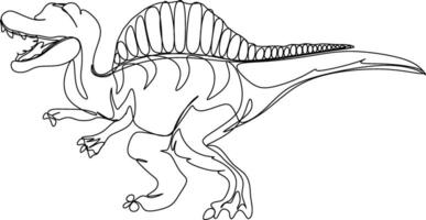 one line art. one continuous line art of a Spinosaurus vector