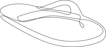 one line art. one continuous line art of slippers for style vector