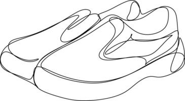 one line art. one continuous line art, shoes for style vector