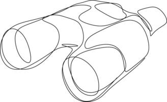 one line art. one continuous line art of a Binoculars vector