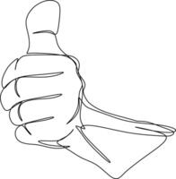 One line art. one continuous line art of a good job vector