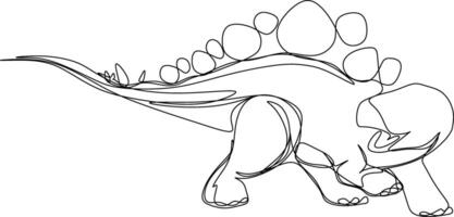 one line art. one continuous line art of a dinosaur vector