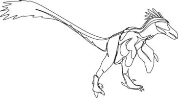 one line art. one continuous line art of a Velociraptor vector