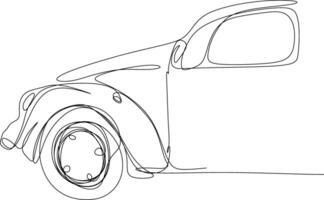 One line art. one continuous line art of a broken car vector