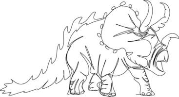 one line art. one continuous line art of a dinosaur vector
