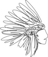 a Native American Face, American Indian Apache Head vector