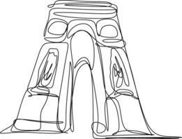 one line art. one continuous line art of an Arc de Triomphe vector
