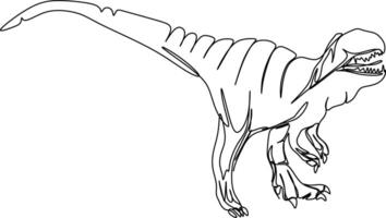 one line art. one continuous line art of a dinosaur vector