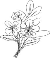 One line art. continuous line art. a flower isolated on white vector