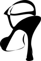 A black and white silhouette of Slippers for style vector