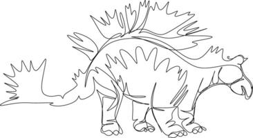 one line art. one continuous line art of a dinosaur vector