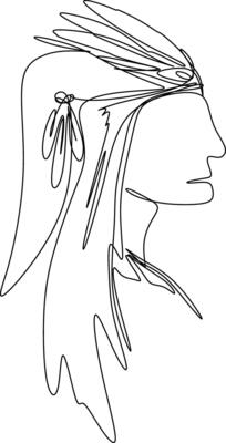 a Native American Face, American Indian Apache Head