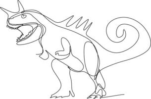 one line art. one continuous line art of a dinosaur vector