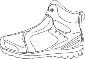 one line art. one continuous line art, shoes for style vector