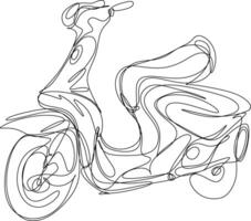 One line art. one continuous line art of a motorcycle vector