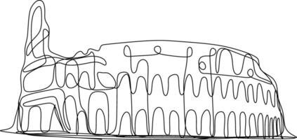 one line art. one continuous line art of The Colosseum vector