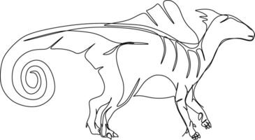one line art. one continuous line art of a dinosaur vector