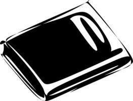 Silhouette of a book. Black and white illustration of a book. vector