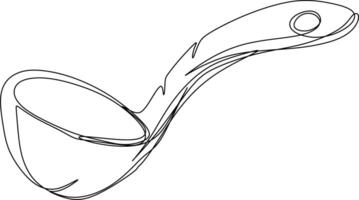 One line art. one continuous line art of a spoon vector