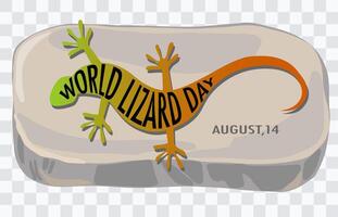 lizard on rock or stone suitable for world lizard day vector