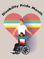 Disability Pride Month observed every year in July. Template for background, banner, card, poster vector