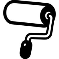 Paint roller for applying paint in monochrome. Painting repair work. Simple minimalistic icon in black ink drawing on white background vector