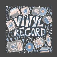 Vinyl record concept. color illustration. vector