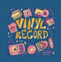 Vinyl record concept. color illustration. vector