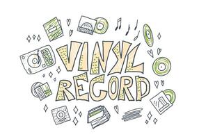 Vinyl record concept. color illustration. vector