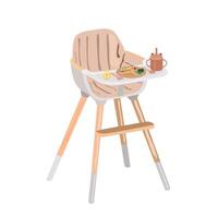 Children's furniture. Ideal for newborns. Baby chair for feeding in pink and blue color. Flat children's chair for the kitchen vector