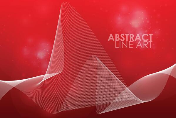 Red line abstract style on a red background, lighting effects, and luxury design style.