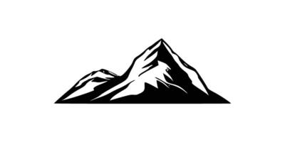 Silhouette of mountains. Black and white image of the contour of the hills vector