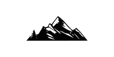 Silhouette of mountains. Black and white image of the contour of the hills. of stones, terrain, relief, rocks. Design element. vector