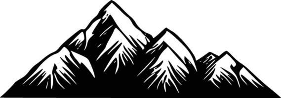 Silhouette of mountains. Black and white image of the contour of the hills vector