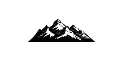 illustration collection of different mountain icons in flat style vector