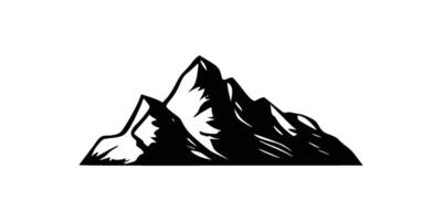 Silhouette of mountains. Black and white of the contour of the hills. vector