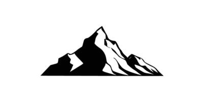 Silhouette of mountains. Black and white image of the contour of the hills vector