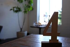 Wooden Number 4 Woven by Light and Shadow photo