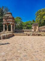 The Sikandar Lodi Tomb, ruler of Delhi Sultanate, an ancient stone mausoleum, features domed pavilions, arched gateways, intricate carvings, Indo-Islamic architecture, historical monument, citadel photo