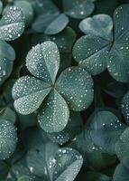 Lush Green Leaves With Water Droplets photo