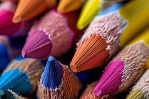 Close Up of a Bunch of Colored Pencils photo
