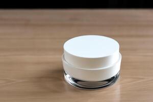 The beautiful photo captures the elegance of good cosmetic packaging for cream containers, highlighting future cosmetic innovations with sleek, modern designs