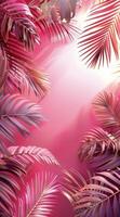 Pink Palm Leaf Shadows on a Pink Background photo