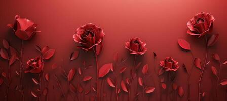Red Flowers on Red Background photo