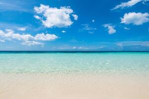 Beautiful Waves and Sands A Mesmerizing Display of Nature's Harmony, Where Crystal Clear Waters Meet Soft Golden Sands, Creating a Serene and Captivating Seascape That Enchants the Soul photo