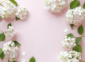 Pink Background With White Flowers photo