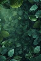 Lush Green Background With Leaves and Branches photo